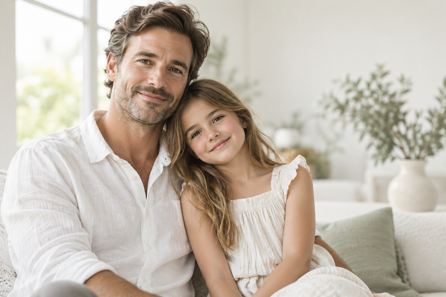 Illustrative AI-generated portrait of a father and daughter
